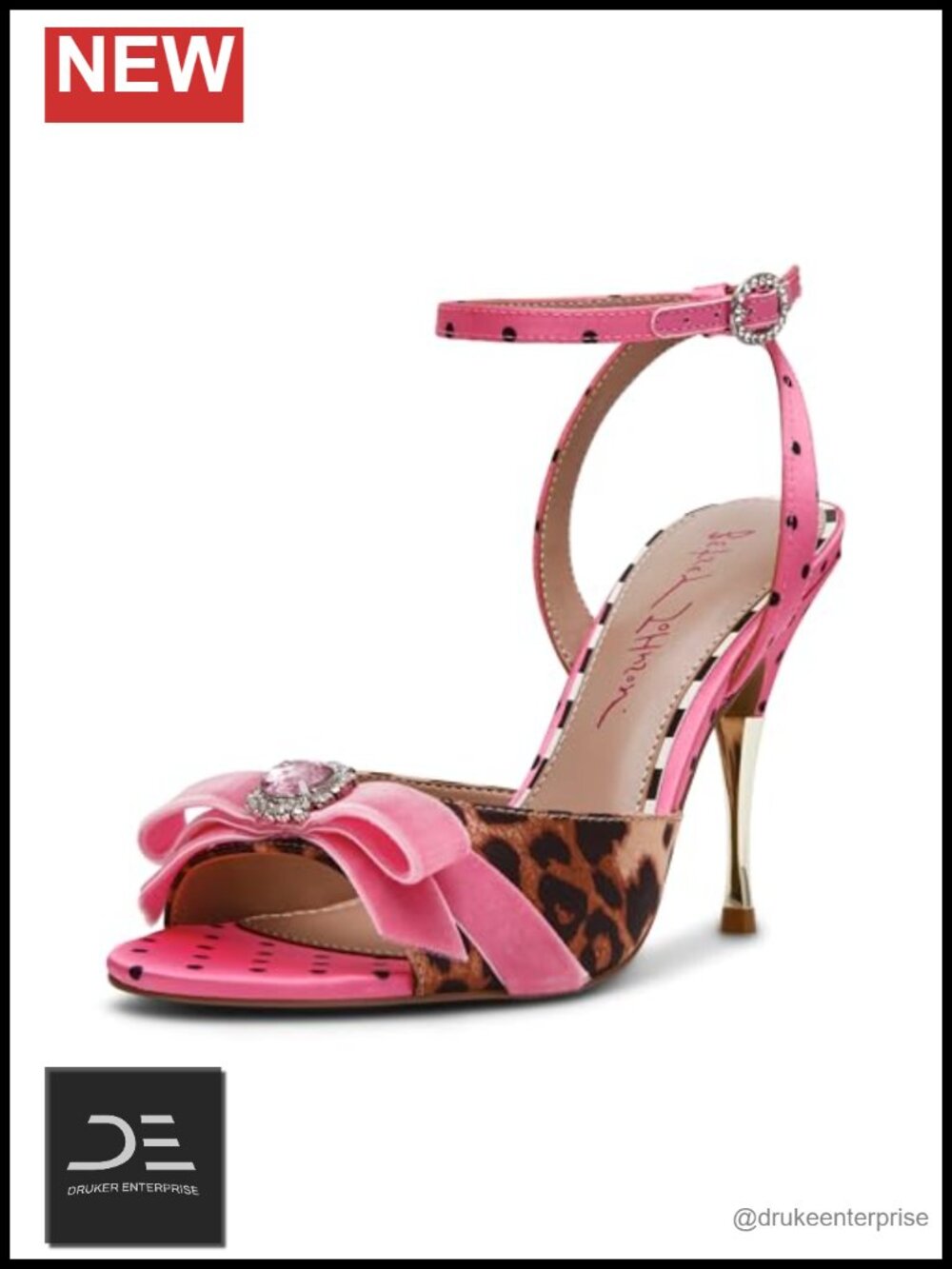 Heeled Sandals with Ankle Strap 4 Inch Heel Synthetic Upper